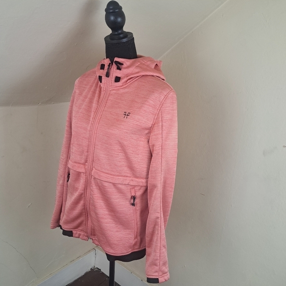 Horse Pilot Women's Long Sleeve Fleece Hoodie Jacket Tempest Pink Size L - Picture 7 of 14